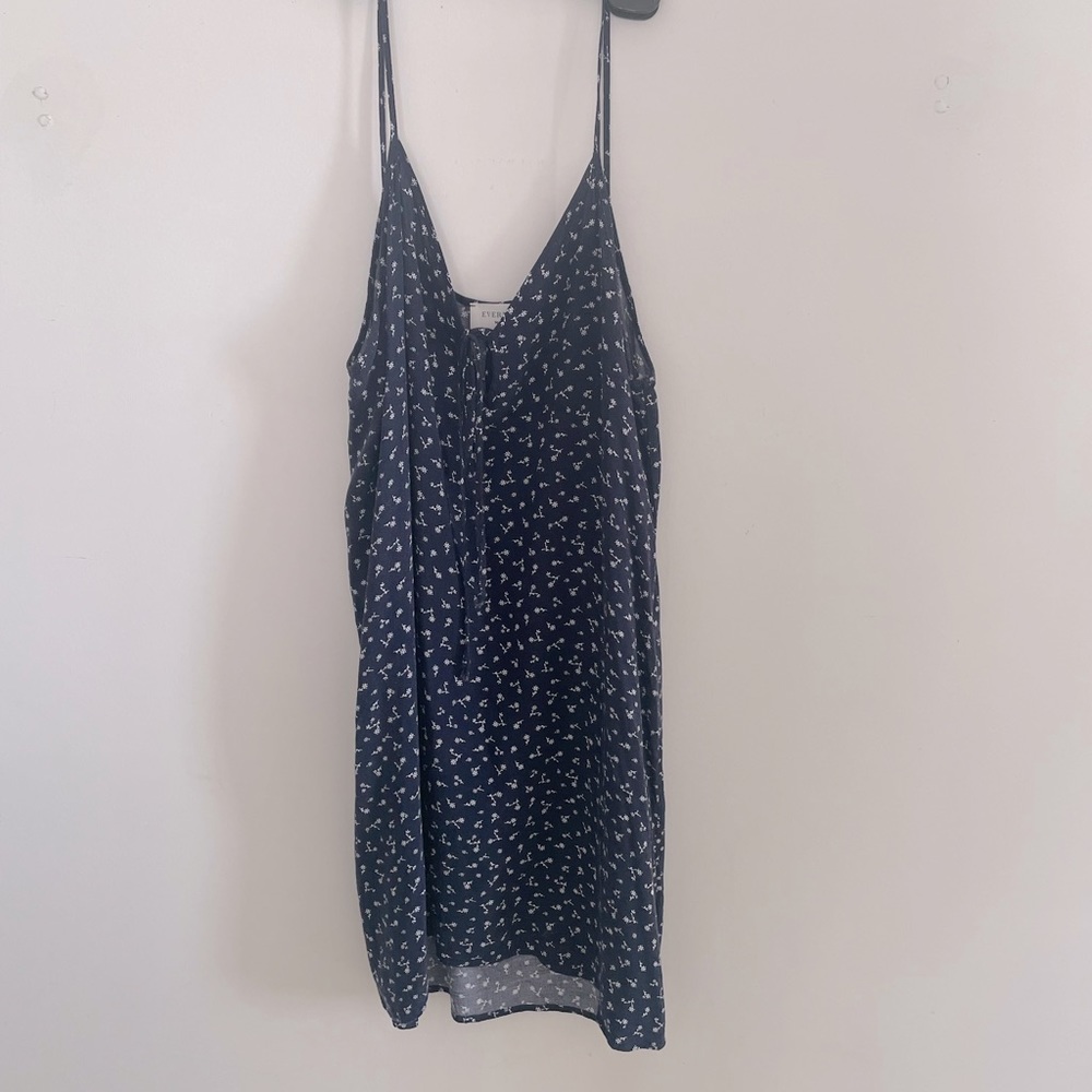 Everly Navy and White Floral Dress with Tie